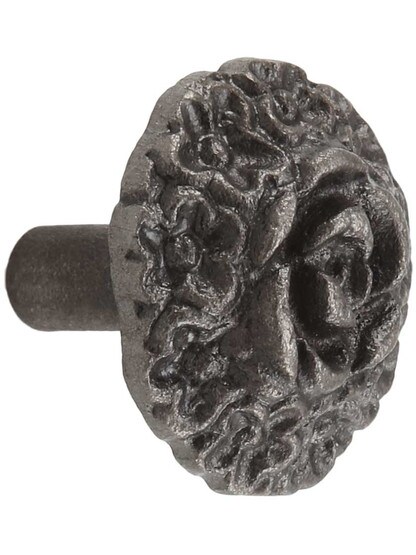 Kalisto Cast-Iron Cabinet Knob - 1 5/8 inch Diameter in Antique Iron.